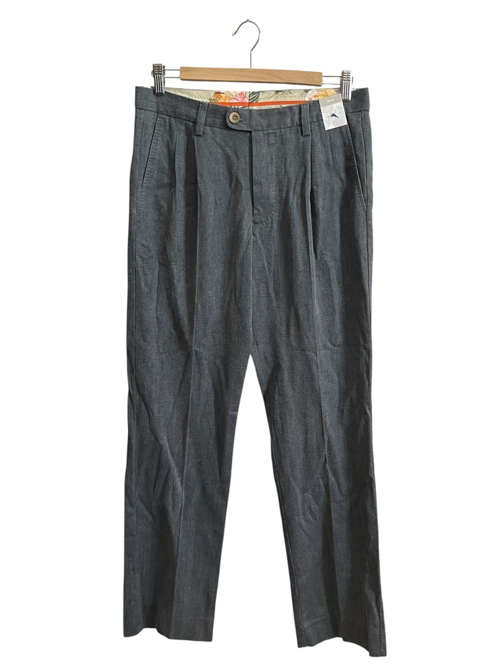 Tommy Bahama Pants 29x32 Havana Herringbone 2 Pleat Silk Golf Gray Ink NWT